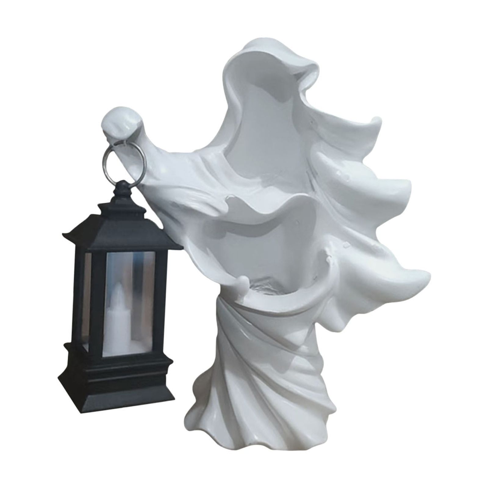 Gallickan Hell Messenger Lantern Decoration, Witch Resin Sculpture Decoration Ghost Statue Decoration Realistic Resin Ghost Sculpture Halloween Theme Gift Props, C
